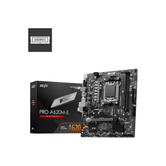 MSI A620 2xDDR5  4xSATA3  RAID HDMI        VGA 1xM2 GLAN        1xPCIEx16 1xPCIEx1