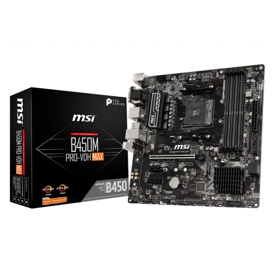 MSI B450 4xDDR4  4xSATA3  RAID HDMI DVI VGA 1xM2 GLAN        1xPCIEx16 2xPCIEx1
