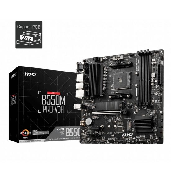 MSI B550 4xDDR4  4xSATA3  RAID HDMI DVI VGA 2xM2 GLAN       1xPCIEx16 2xPCIEx1