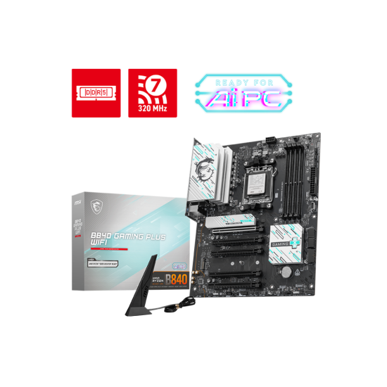 MSI B840 4xDDR5 4xSATA3 RAID HDMI 4xM2 GLAN 5xPCIEx16 WiFi MSI B840 4xDDR5 4xSATA3 RAID HDMI 4xM2 GLAN 5xPCIEx16 WiFi