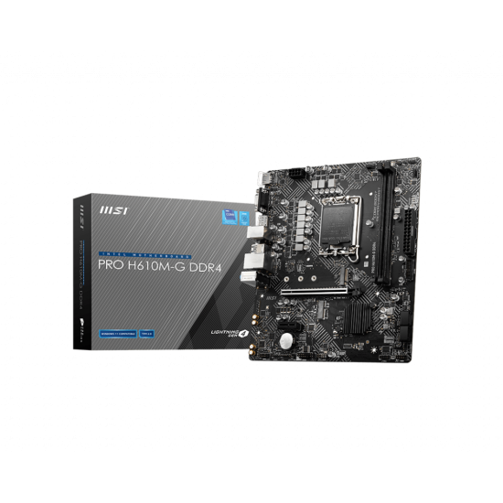 MSI H610 2xDDR4  4xSATA3            HDMI DP  VGA 1xM2 GLAN        1xPCIEx16 1xPCIEx1
