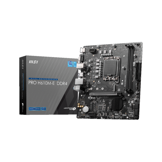 MSI H610 2xDDR4  4xSATA3           HDMI        VGA 1xM2 GLAN        1xPCIEx16 1xPCIEx1