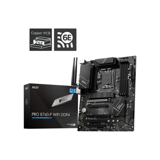 MSI B760 4xDDR4  6xSATA3 RAID HDMI DP          2xM2 1XGLAN     5xPCIEx16   WiFi                WiFi