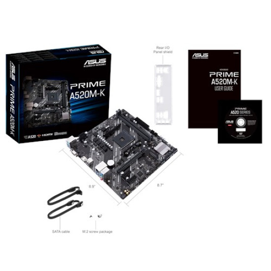 ASUS A520 2xDDR4 4xSATA3 RAID HDMI VGA 1xM2 GLAN 1xPCIEx16 2xPCIEx1 ASUS A520 2xDDR4 4xSATA3 RAID HDMI VGA 1xM2 GLAN 1xPCIEx16 2xPCIEx1