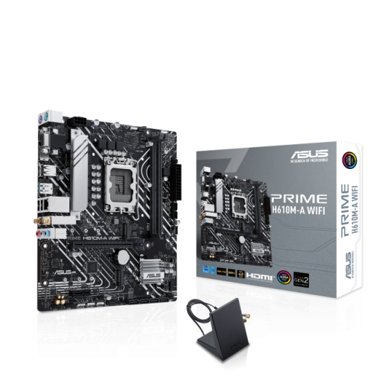 ASUS H610 2xDDR5 4xSATA3 HDMI DP VGA 2xM2 GLAN 1xPCIEx16 1xPCIEx1 WiFi ASUS H610 2xDDR5 4xSATA3 HDMI DP VGA 2xM2 GLAN 1xPCIEx16 1xPCIEx1 WiFi