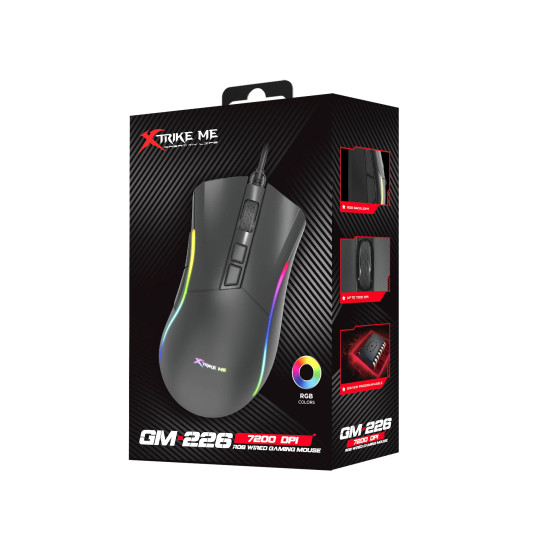 Xtrike ME Геймърска мишка Gaming Mouse GM-226 - 7200dpi, RGB Xtrike ME Геймърска мишка Gaming Mouse GM-226 - 7200dpi, RGB