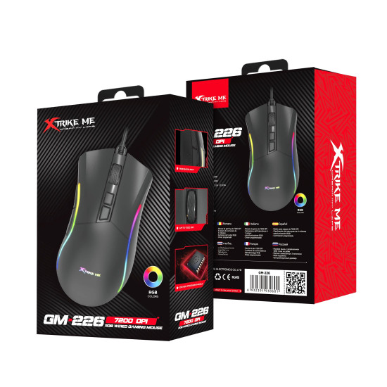 Xtrike ME Геймърска мишка Gaming Mouse GM-226 - 7200dpi, RGB Xtrike ME Геймърска мишка Gaming Mouse GM-226 - 7200dpi, RGB