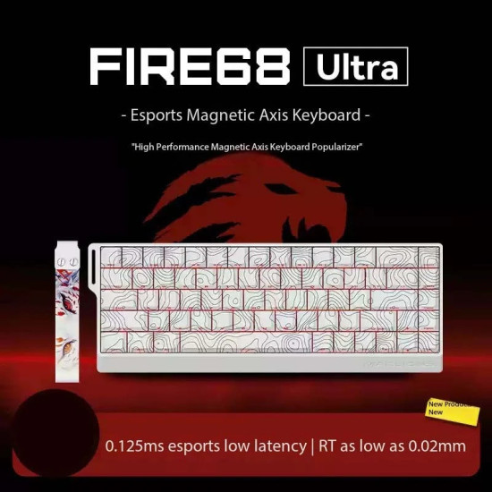 Madlions професионална геймърска механична клавиатура Professional Gaming Mechanical Keyboard FIRE 68 ULTRA - 8K, Gateron Magnetic Jade Switches - White Counto Madlions професионална геймърска механична клавиатура Professional Gaming Mechanical Keyboard FIRE 68 ULTRA - 8K, Gateron Magnetic Jade Switches - White Counto