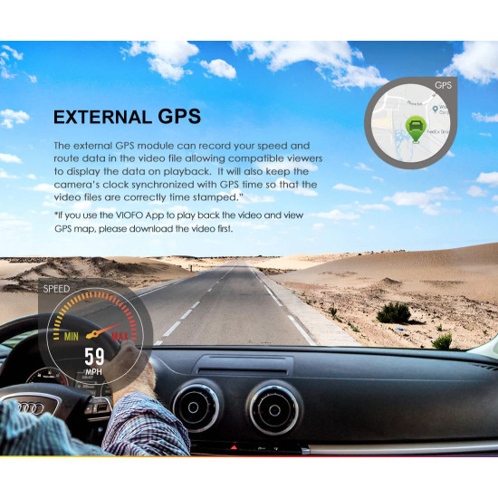 VIOFO Видеорегистратор Dash Cam A129 Plus - GPS, Sony STARVIS, 60 FPS VIOFO Видеорегистратор Dash Cam A129 Plus - GPS, Sony STARVIS, 60 FPS