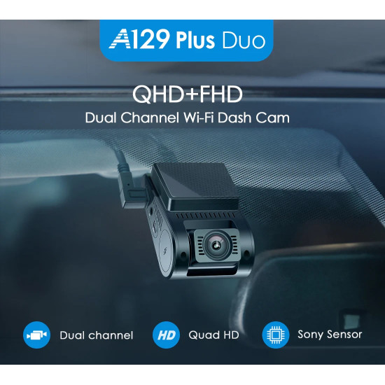 VIOFO Видеорегистратор Dash Cam A129 Plus DUO - GPS, Rear Cam included VIOFO Видеорегистратор Dash Cam A129 Plus DUO - GPS, Rear Cam included