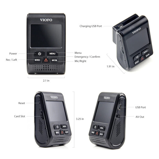 VIOFO Видеорегистратор Dash Cam A119 V3-G - GPS Module, Quad HD+, HDR, Sony STARVIS VIOFO Видеорегистратор Dash Cam A119 V3-G - GPS Module, Quad HD+, HDR, Sony STARVIS