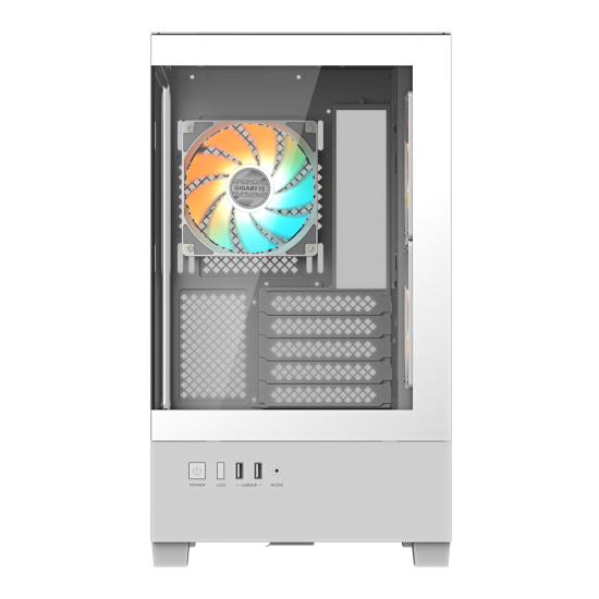 Case GIGABYTE C201 PANORAMIC ICE mATX + 3 ARGB Fans