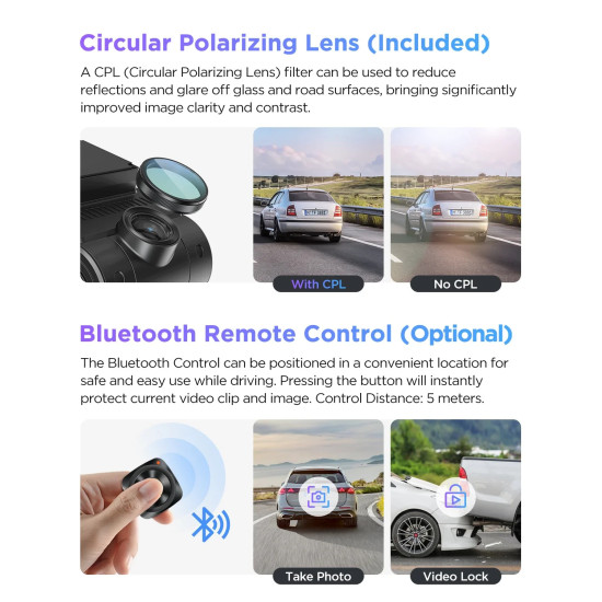 VIOFO Видеорегистратор Dash Cam A229 Pro 2 Channel - 4K, HDR, Dual Sony STARVIS 2, GPS, Bluetooth