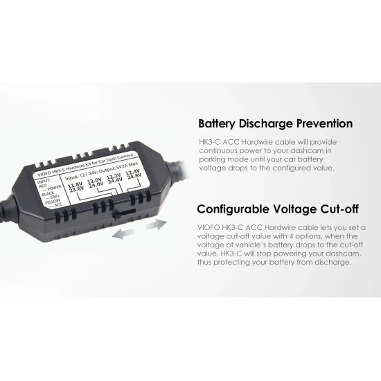 VIOFO Монтажен комплект Hardwire Kit - HK3 Type-C - Low Voltage Battery Protection