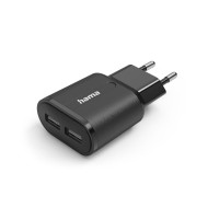 Hama Charger with 2x USB-A Ports, 12 W, black Hama Charger with 2x USB-A Ports, 12 W, black