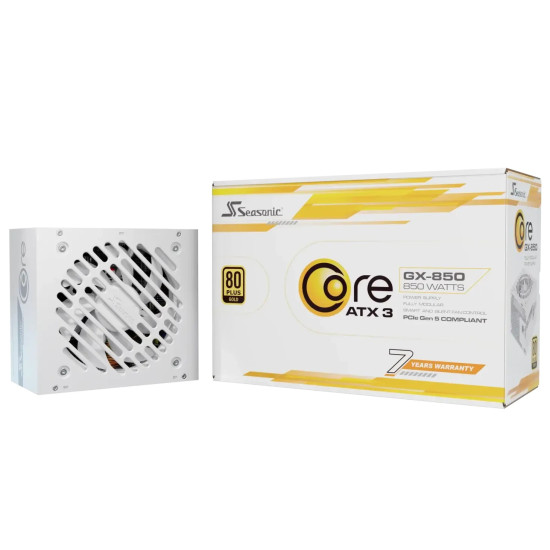 Seasonic захранване PSU ATX 3.1 850W Gold, Full Modular, PCIe 5.1 - CORE GX-850 V2 White - SRP-CGX851-A5A32SF-WH Seasonic захранване PSU ATX 3.1 850W Gold, Full Modular, PCIe 5.1 - CORE GX-850 V2 White - SRP-CGX851-A5A32SF-WH