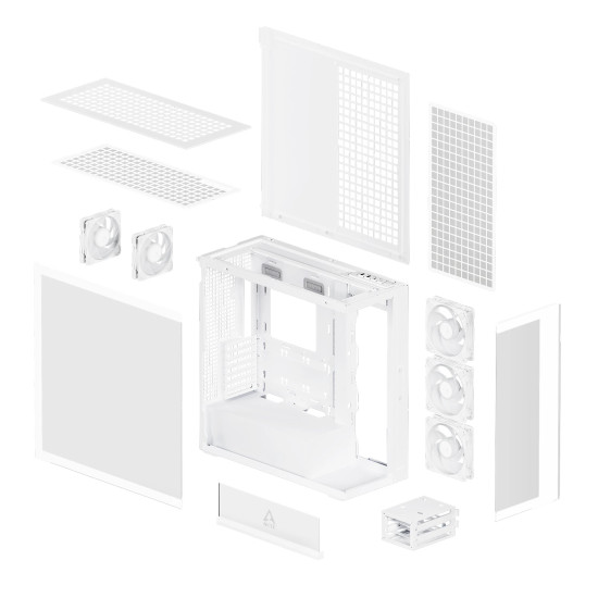 Arctic кутия Case E-ATX - Xtender (White) - 5 A-RGB Fans included Arctic кутия Case E-ATX - Xtender (White) - 5 A-RGB Fans included