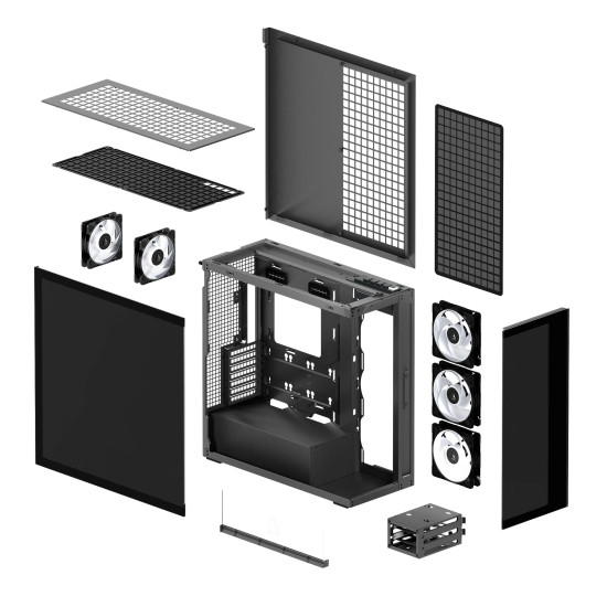 Arctic кутия Case E-ATX - Xtender (Mirror Black) - 5 A-RGB Fans included Arctic кутия Case E-ATX - Xtender (Mirror Black) - 5 A-RGB Fans included