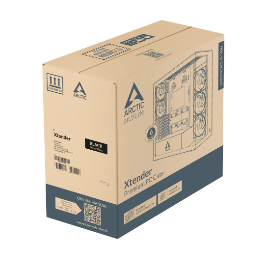 Arctic кутия Case E-ATX - Xtender (Mirror Black) - 5 A-RGB Fans included Arctic кутия Case E-ATX - Xtender (Mirror Black) - 5 A-RGB Fans included