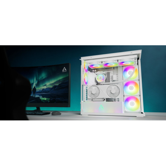 Arctic кутия Case E-ATX - Xtender VG (White) - PCIe Gen 4 riser included, 5 A-RGB Fans included Arctic кутия Case E-ATX - Xtender VG (White) - PCIe Gen 4 riser included, 5 A-RGB Fans included