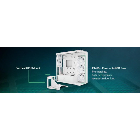 Arctic кутия Case E-ATX - Xtender VG (White) - PCIe Gen 4 riser included, 5 A-RGB Fans included Arctic кутия Case E-ATX - Xtender VG (White) - PCIe Gen 4 riser included, 5 A-RGB Fans included