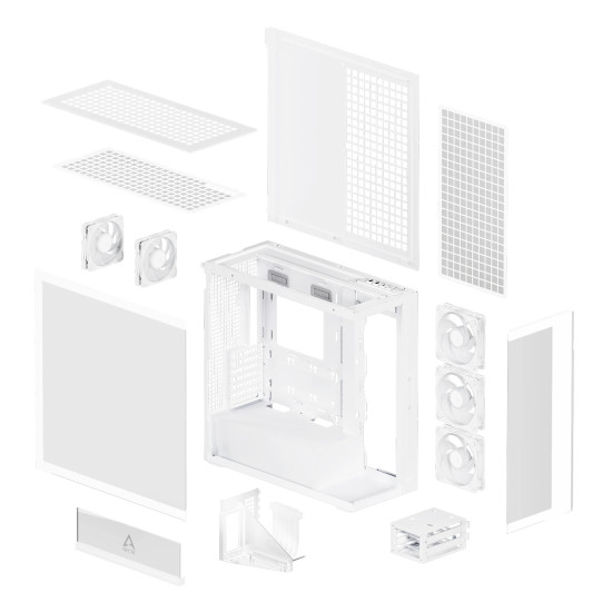 Arctic кутия Case E-ATX - Xtender VG (White) - PCIe Gen 4 riser included, 5 A-RGB Fans included Arctic кутия Case E-ATX - Xtender VG (White) - PCIe Gen 4 riser included, 5 A-RGB Fans included