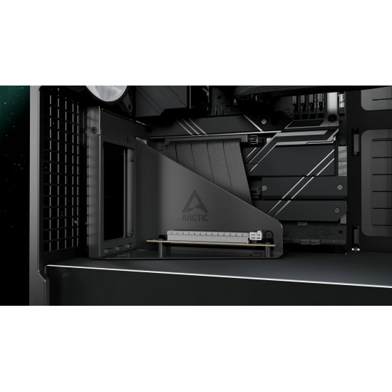 Arctic кутия Case E-ATX - Xtender VG (Mirror Black) - PCIe Gen 4 riser included, 5 A-RGB Fans included