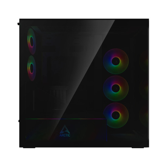 Arctic кутия Case E-ATX - Xtender VG (Black) - PCIe Gen 4 riser included, 5 A-RGB Fans included
