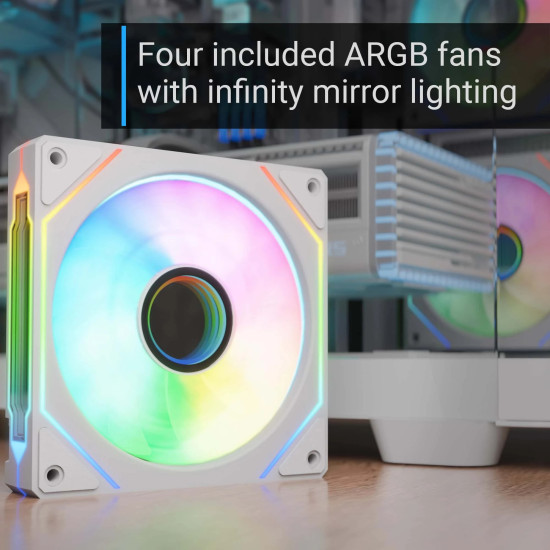 AeroCool кутия Case ATX - P500C-G-WT-v1 - 4 x 120 mm Infinity Mirror A-RGB AeroCool кутия Case ATX - P500C-G-WT-v1 - 4 x 120 mm Infinity Mirror A-RGB