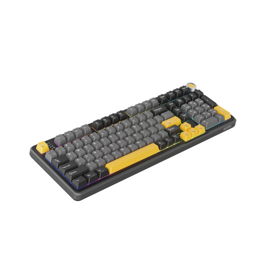 Marvo безжична механична геймърска клавиатура Wireless Gaming Mechanical keyboard Titan 98 - KG986W Black - Banana Crystal [Linear]