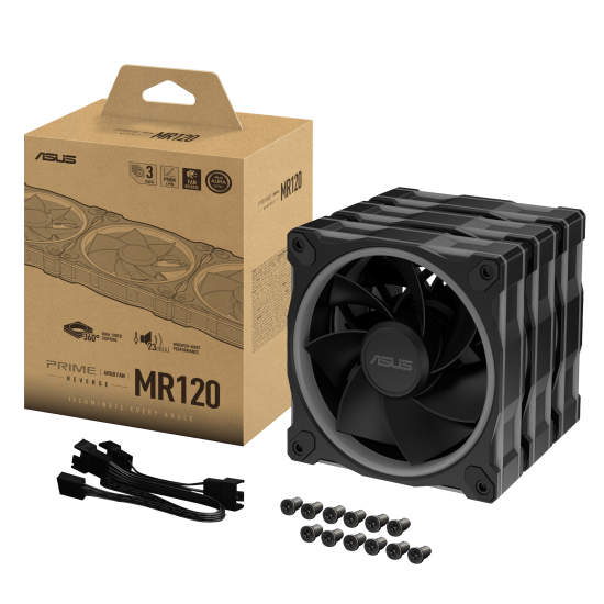 ASUS Prime MR120 Reverse ARGB Fan - Triple Pack ASUS Prime MR120 Reverse ARGB Fan - Triple Pack