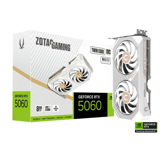 Видео карта ZOTAC GAMING RTX 5060 Twin Edge OC White Edition 8GB GDDR7 Видео карта ZOTAC GAMING RTX 5060 Twin Edge OC White Edition 8GB GDDR7