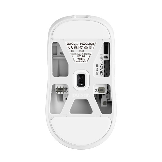 Pulsar професионална геймърска мишка Wireless Gaming Mouse X2 CrazyLight Uyuni White 8K