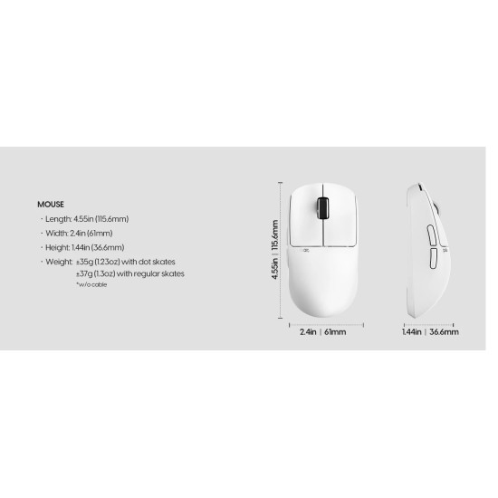 Pulsar професионална геймърска мишка Wireless Gaming Mouse X2 CrazyLight Uyuni White 8K