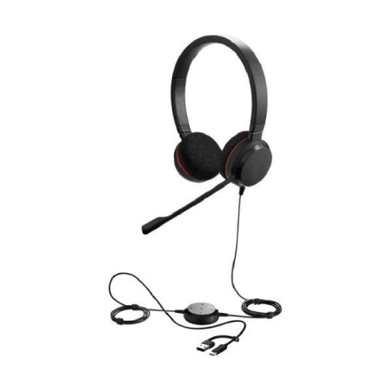 Headphones with microphone Jabra Evolve 20 MS Stereo USB-C/А Adapter Headphones with microphone Jabra Evolve 20 MS Stereo USB-C/А Adapter