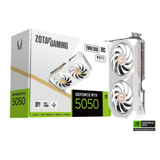 Видео карта ZOTAC GAMING RTX 5050 Twin Edge White Edition OC 8GB GDDR6 Видео карта ZOTAC GAMING RTX 5050 Twin Edge White Edition OC 8GB GDDR6