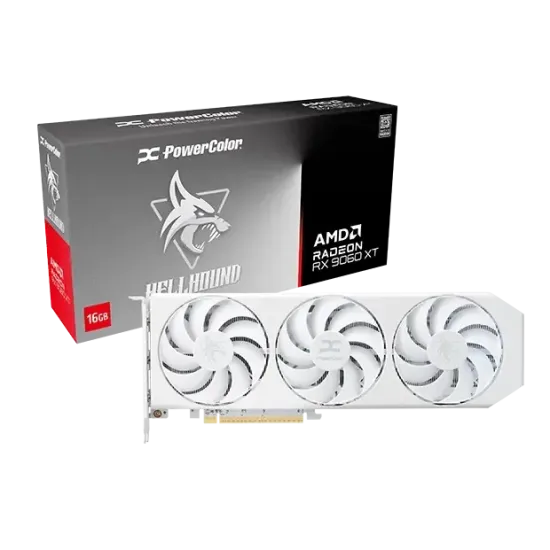 Видеокарта Powercolor AMD Radeon Hellhound RX 9060XT Spectral White 16GB GDDR6 Видеокарта Powercolor AMD Radeon Hellhound RX 9060XT Spectral White 16GB GDDR6