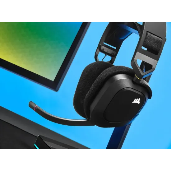 Gaming headset with microphone Corsair HS80 RGB Carbon wireless PC/PS5/PS4