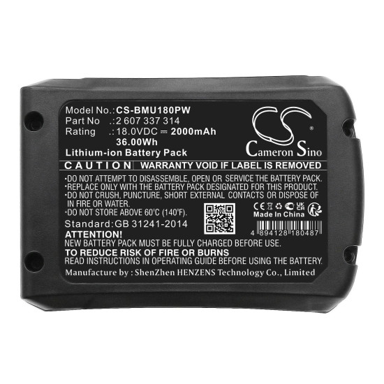 Battery for cordless saw BOSCH AdvancedCut 18 1600A005B0 LiIon 18V 2000mAh Cameron Sino Battery for cordless saw BOSCH AdvancedCut 18 1600A005B0 LiIon 18V 2000mAh Cameron Sino