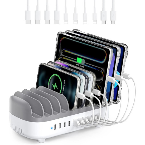 Orico зарядна станция за мобилни устройства Charger Station 220V - 10 x USB 120W white - DUK-10P-EU-WH