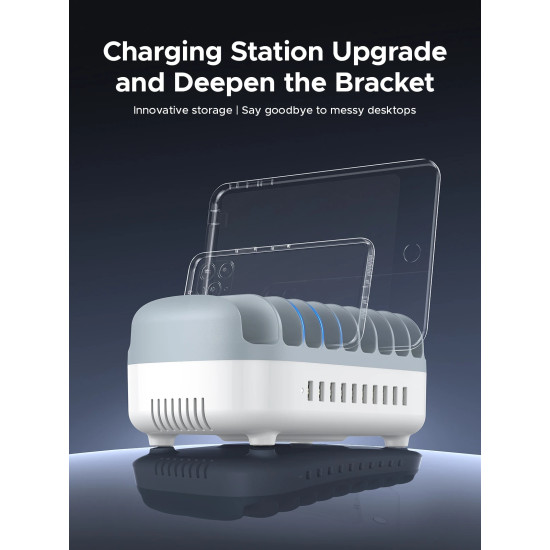 Orico зарядна станция за мобилни устройства Charger Station 220V - 10 x USB 120W white - DUK-10P-EU-WH
