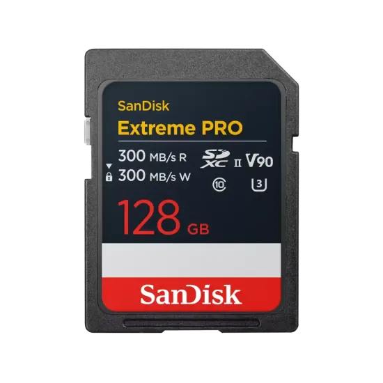 SanDisk Memory card Extreme Pro SDXC 128GB 300MB/s & 300Mb/s Class 10 V90 UHS-II SanDisk Memory card Extreme Pro SDXC 128GB 300MB/s & 300Mb/s Class 10 V90 UHS-II