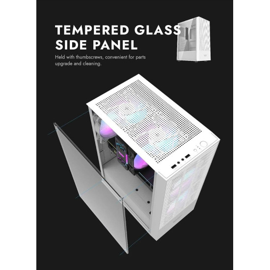 Darkflash кутия Case ATX - A290 White - 3 x 120 mm RGB fans included