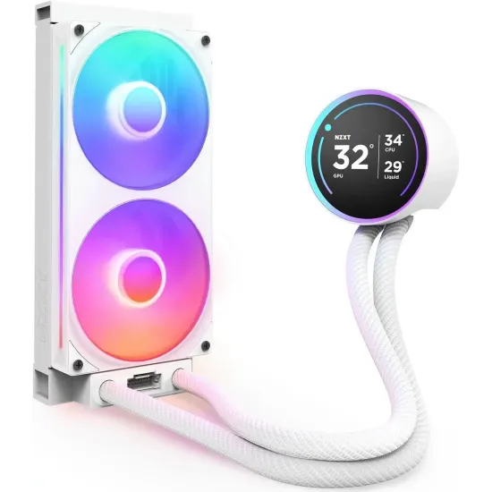 AIO Liquid Cooler NZXT Kraken Elite 280 V2 RGB White LCD Display AIO Liquid Cooler NZXT Kraken Elite 280 V2 RGB White LCD Display