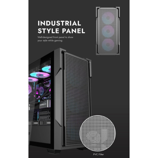 Darkflash кутия Case ATX - DS900 Mesh Black - 4 x 120 mm A-RGB fans included