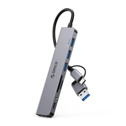 Orico хъб HUB USB3.0/2.0 HUB 8 port USB-C/A - YSA8-U3-GY-BP Orico хъб HUB USB3.0/2.0 HUB 8 port USB-C/A - YSA8-U3-GY-BP