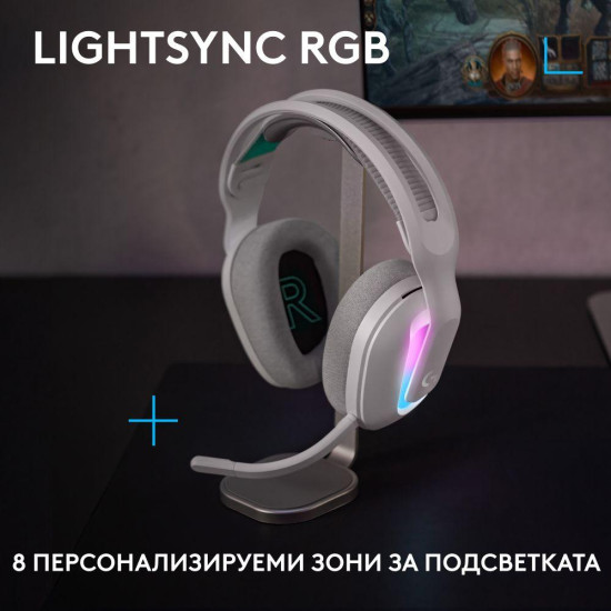 Gaming Earphone Logitech G522 Lightspeed Wireless RGB, Microphone, White Gaming Earphone Logitech G522 Lightspeed Wireless RGB, Microphone, White