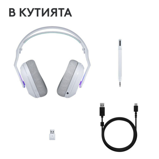 Gaming Earphone Logitech G522 Lightspeed Wireless RGB, Microphone, White Gaming Earphone Logitech G522 Lightspeed Wireless RGB, Microphone, White