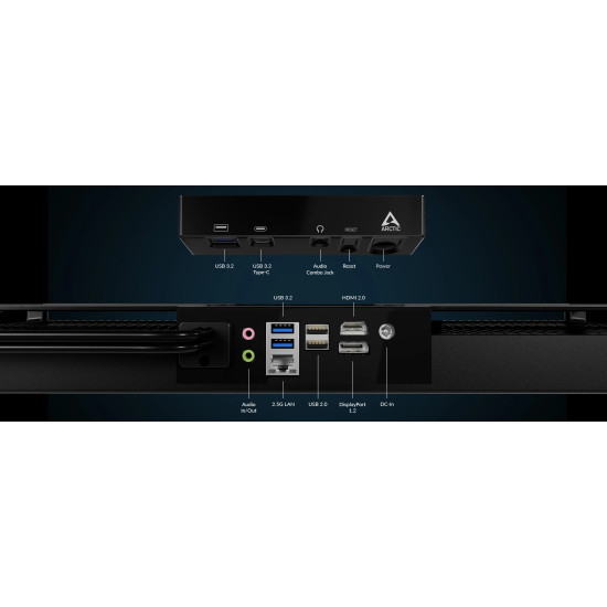 Arctic безшумен настолен компютър за под бюро Under Desk PC - Senza 5700G Pro - Ryzen 7 5700G, 32GB DDR4, 1TB NVMe, Win 11 Pro