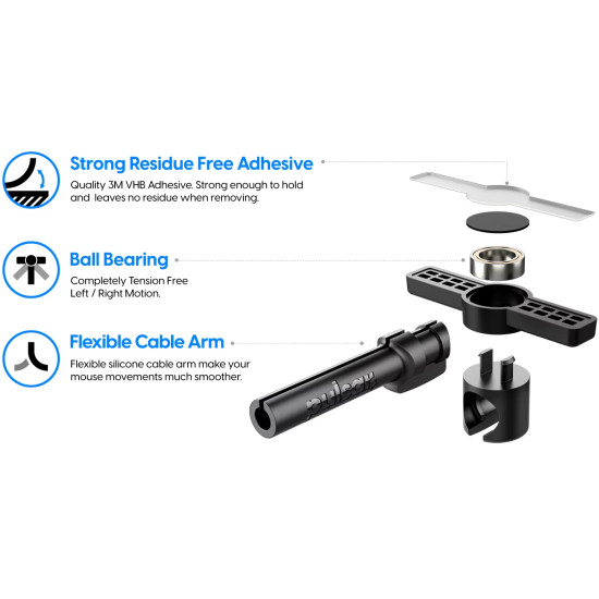 Pulsar бънджи за мишка Micro Bungee ES Single - Flexible Cable Arm, Ball Bearing